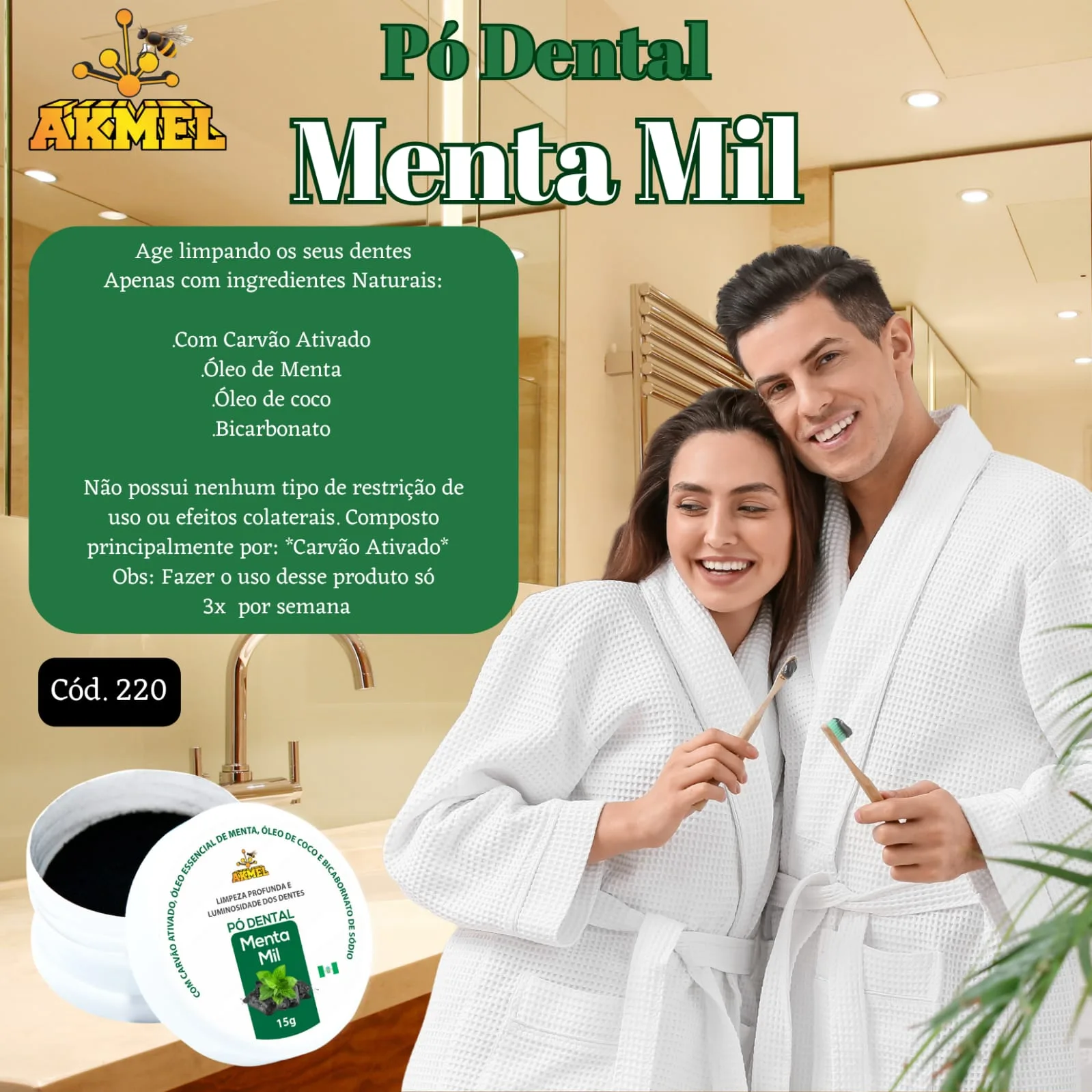 PÓ DENTAL MENTA MIL 15g